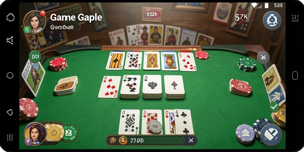 Tampilan gameplay <strong>5ZK</strong> menunjukkan suasana seru bermain Gaple.