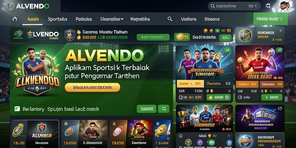 Screenshot gameplay ALVENDO menampilkan fitur taruhan olahraga.