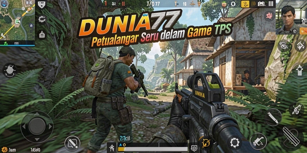 Tampilan aksi mendebarkan dalam gameplay TPS DUNIA77.