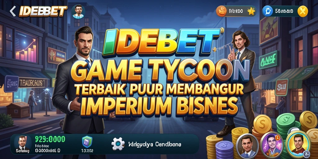 Tampilan gameplay IDEBET menunjukkan tindakan strategis dalam membangun bisnis.