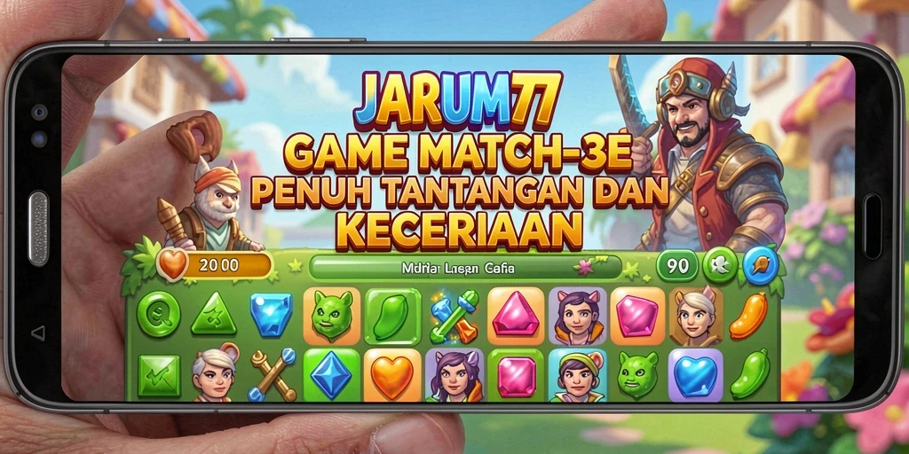 Tampilan gameplay JARUM77 yang cerah dan penuh warna.