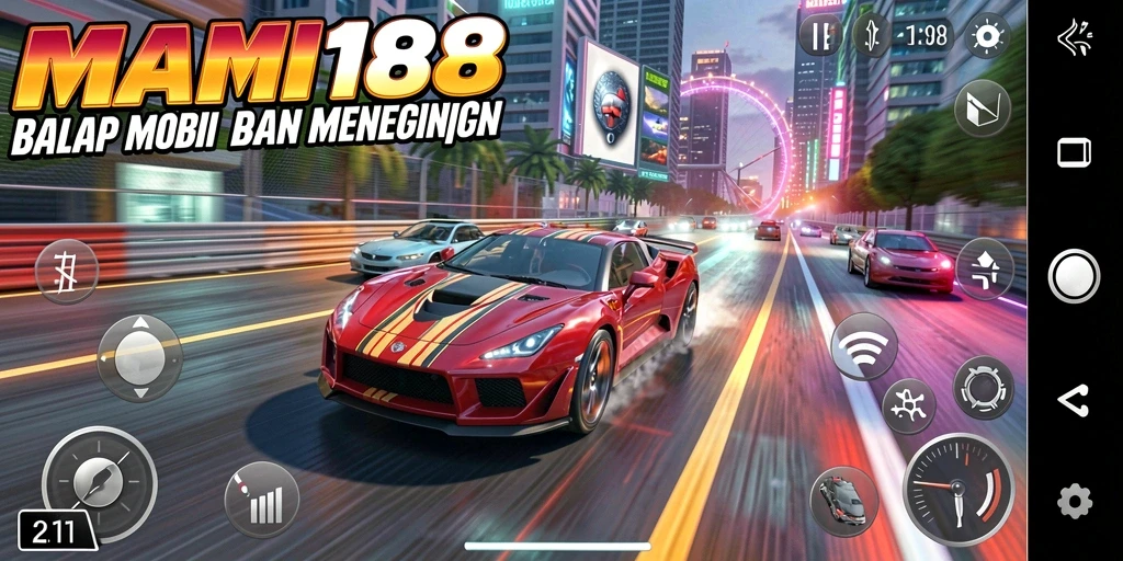 Tampilan gameplay MAMI188 yang seru dan menegangkan di arena balap.