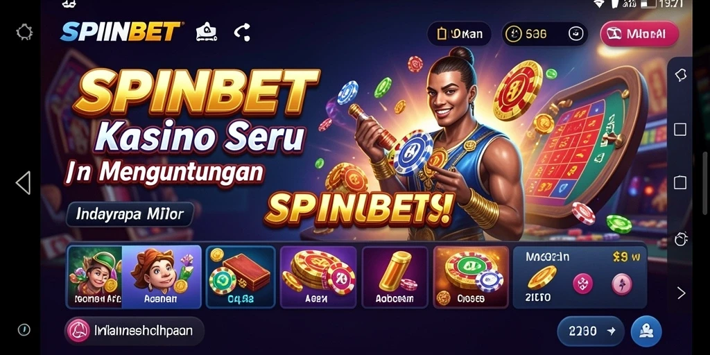 Tangkapan layar utama SPINBET menampilkan gameplay Kasino yang seru.