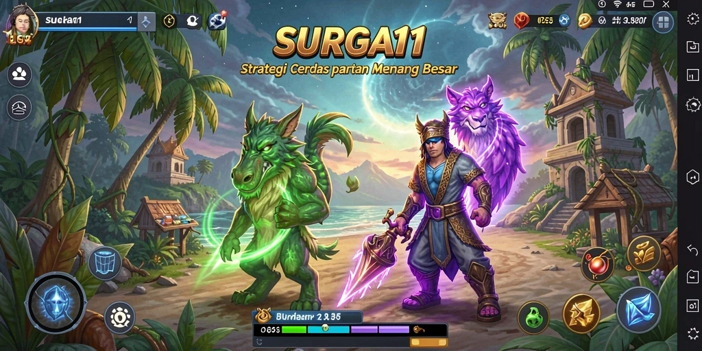 Tampilan gameplay SURGA11 yang menarik dengan berbagai strategi.