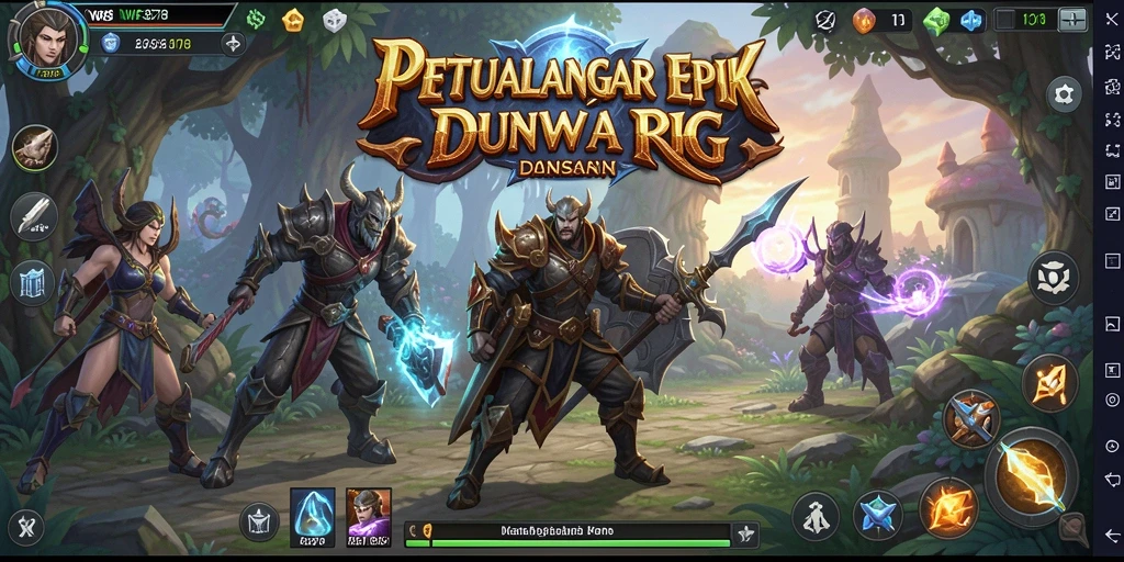 Screenshot WE878 menampilkan pertarungan epik dalam dunia RPG yang fantastis.
